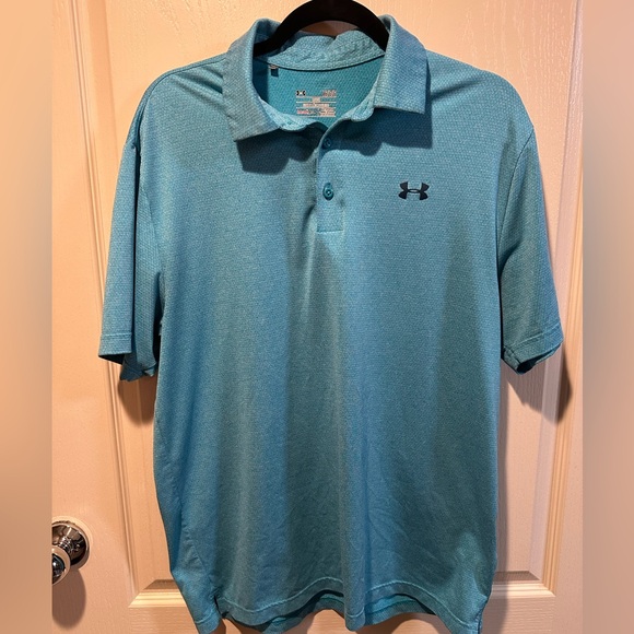 Under Armour Teal HeatGear Polo- Large - Picture 1 of 3